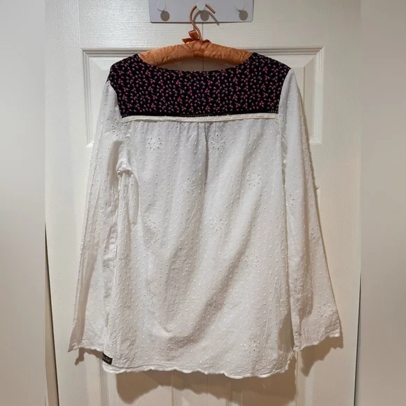 MATILDA JANE Snow Globe Tunic White Embroidered Swiss Dot Top Size S - Picture 3 of 11